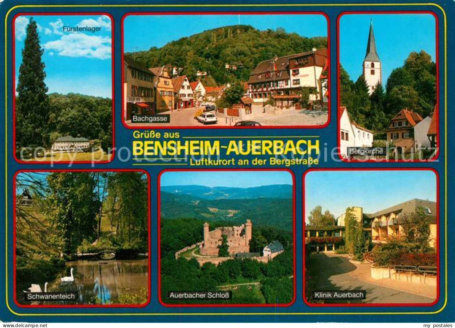 73203445 Auerbach Bergstrasse Fuerstenlager Schwanenteich Bachgasse Bergkirche K - Bensheim