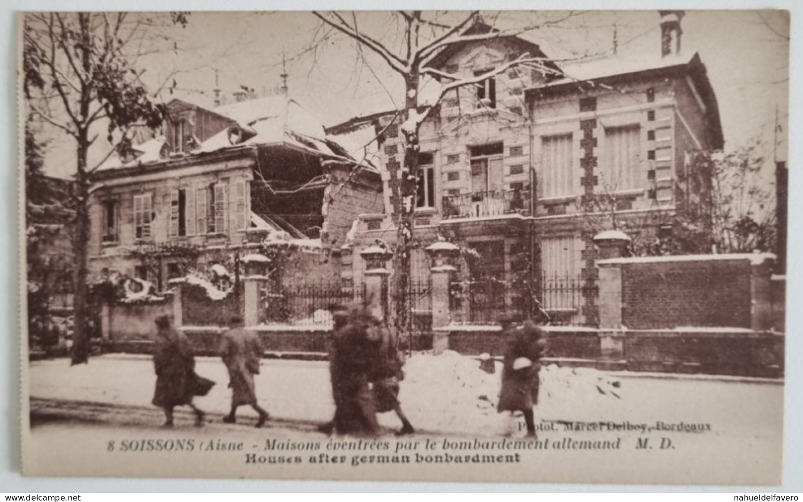 CPA Non Circulée - FRANCE Après-guerre - SOISSONS (Aisne) - MAISONS ÉVENTRÉES PAR LE BOMBARDEMENT ALLEMAND - Soissons