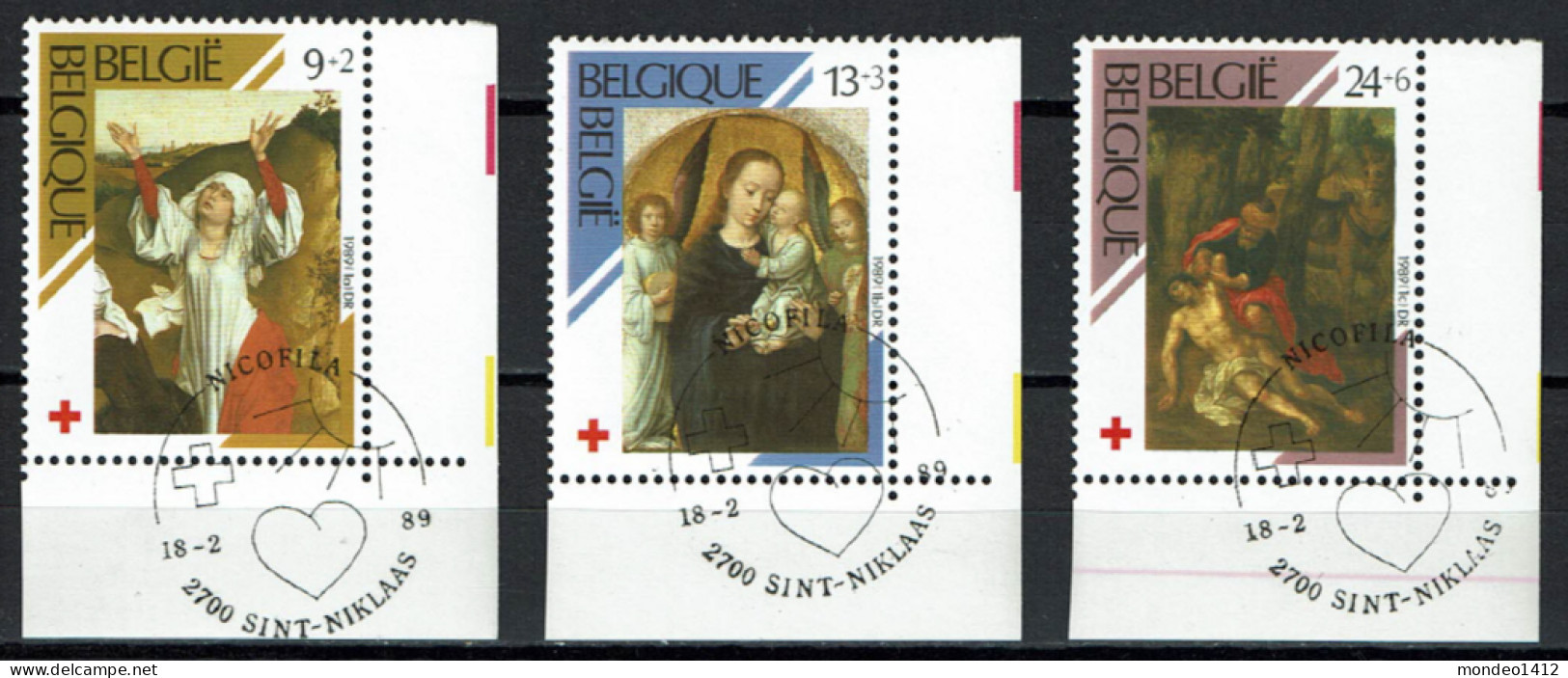 België 1989 OBP 2312/14 - Croix Rouge, Red Cross - Schilderij, Painting, Tableau - Bonne Valeur - Gebraucht