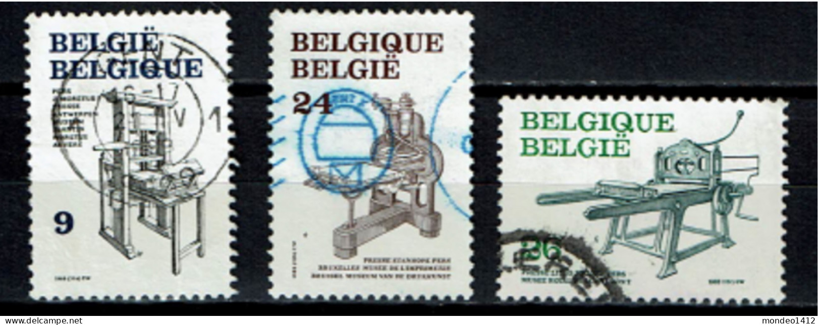 België 1988 OBP 2309/2311 - Y&T 2309/11 - Boekdrukkunst, Imprimerie, Printing Press - Gebruikt