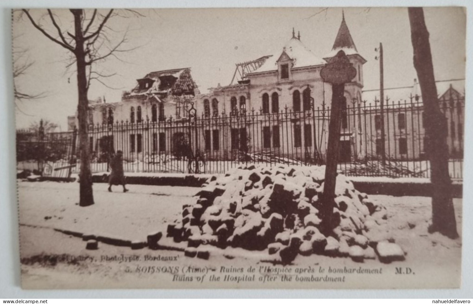 CPA Non Circulée - FRANCE Après-guerre - SOISSONS (Aisne) - RUINES DE L'HOSPICE APRÉS LE BOMBARDEMENT - Soissons