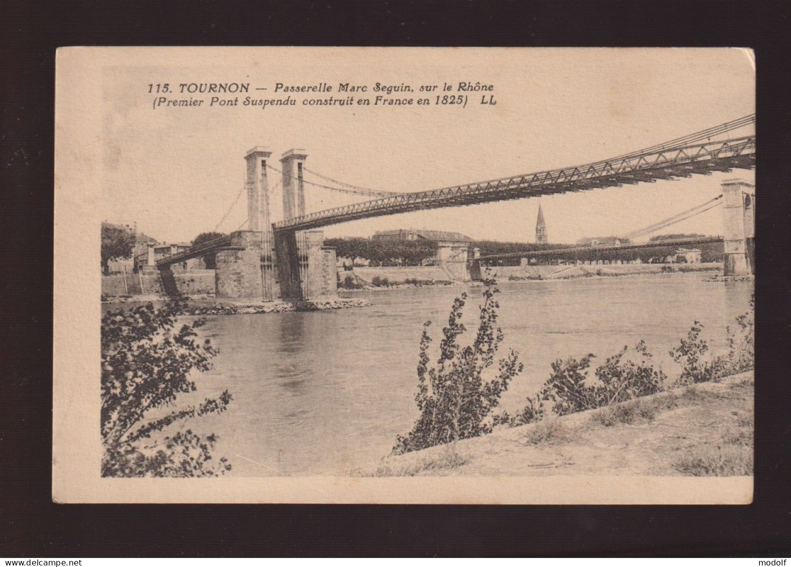 CPA - 07 - Tournon - Passerelle Marc Seguin, Sur Le Rhône - Circulée - Tournon