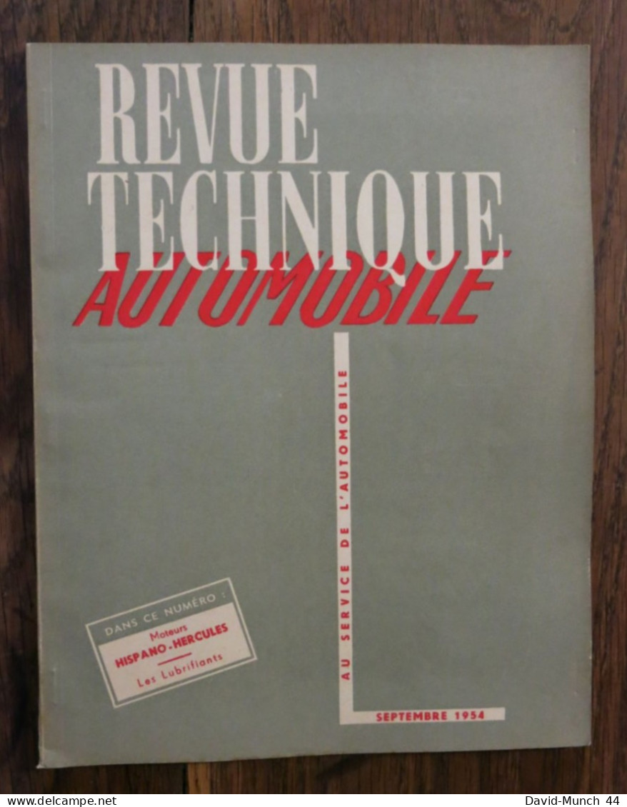 Revue Technique Automobile # 101. Septembre 1954 - Auto/Motorrad