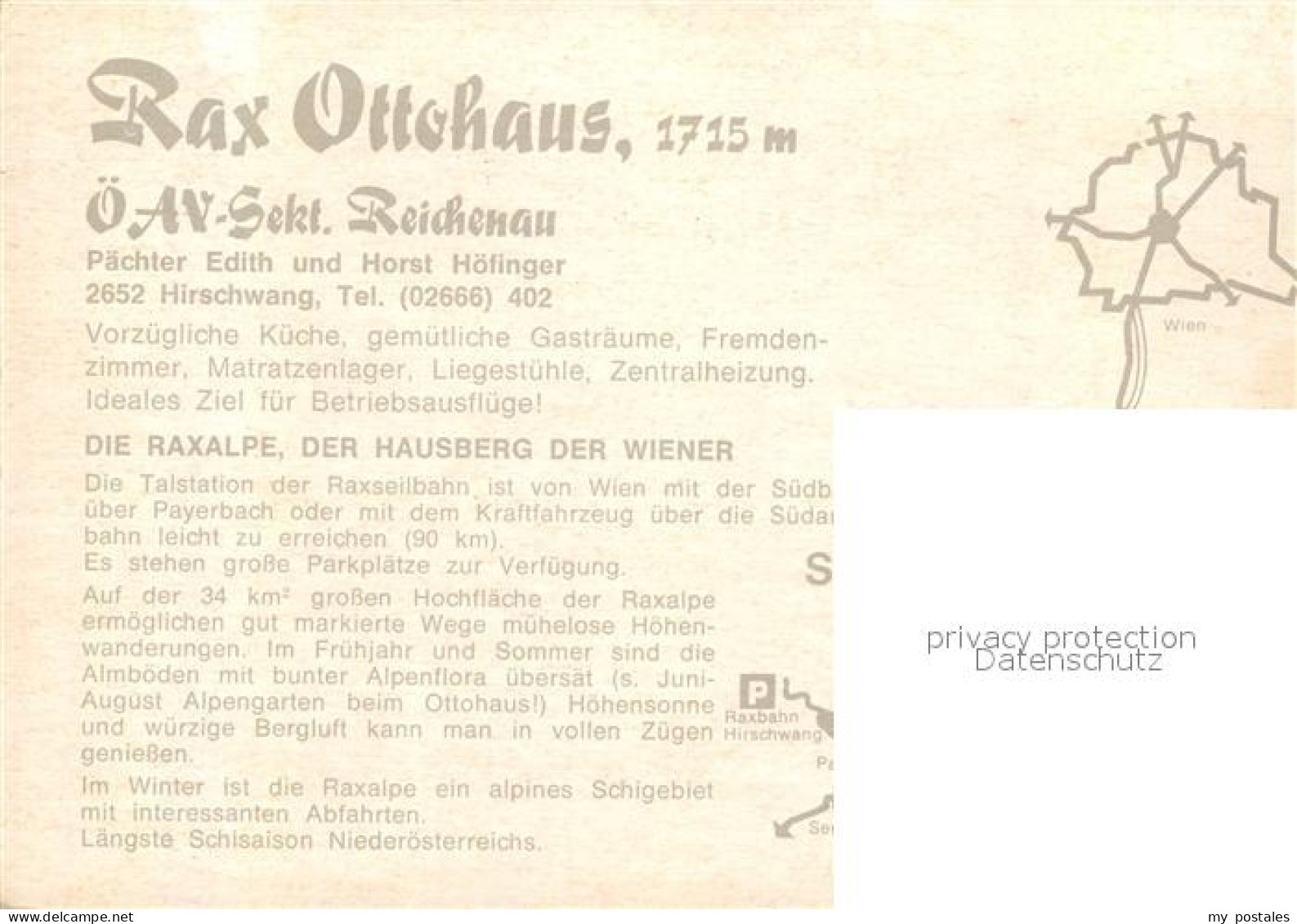 73175191 Hirschwang Rax Rax Otto Haus Berghaus Hausmusik Wintersportplatz Bernha - Autres & Non Classés