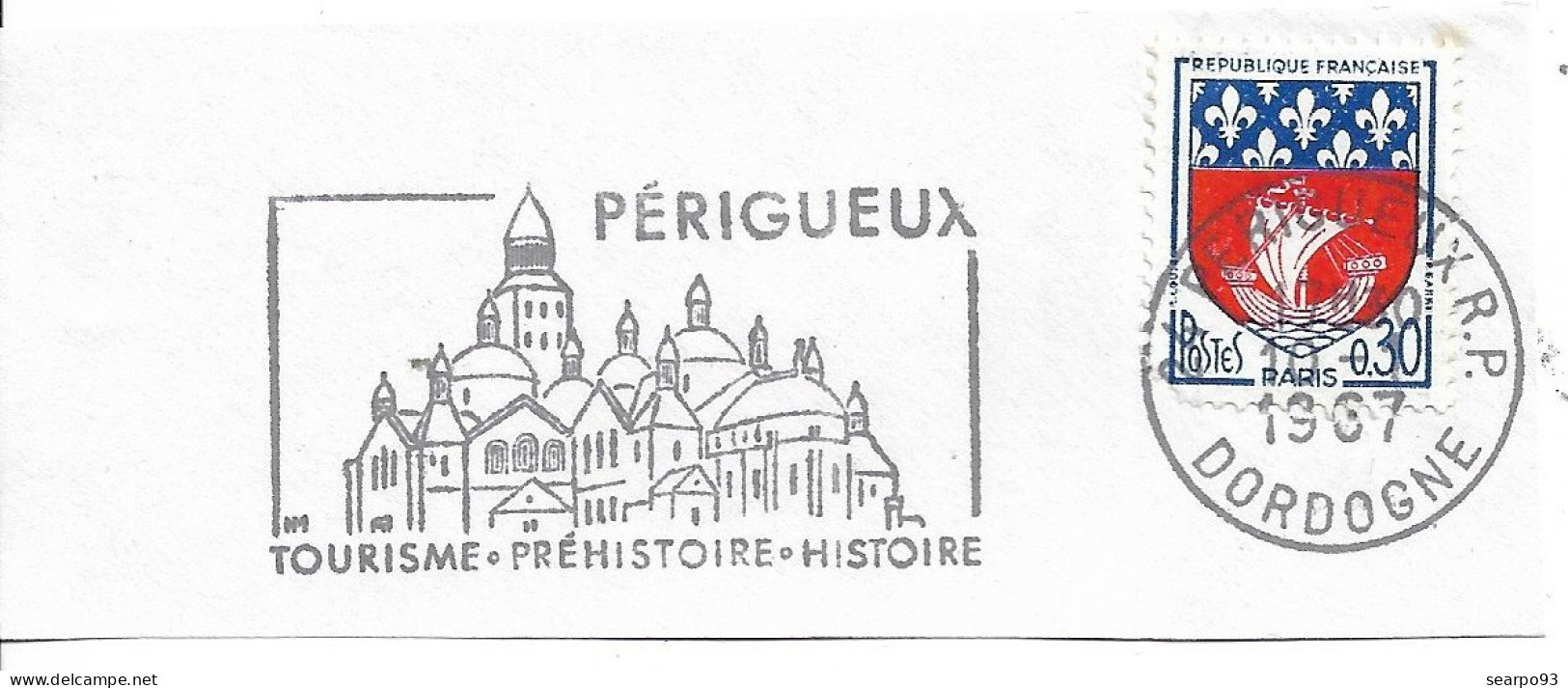 FRANCE. POSTMARK. PERIGUEUX CATHEDRAL. 1967 - 1961-....