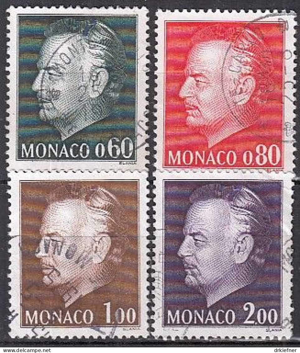 MONACO  1143-1145, 1147,  Gestempelt, Fürst Rainer III., 1974 - Used Stamps