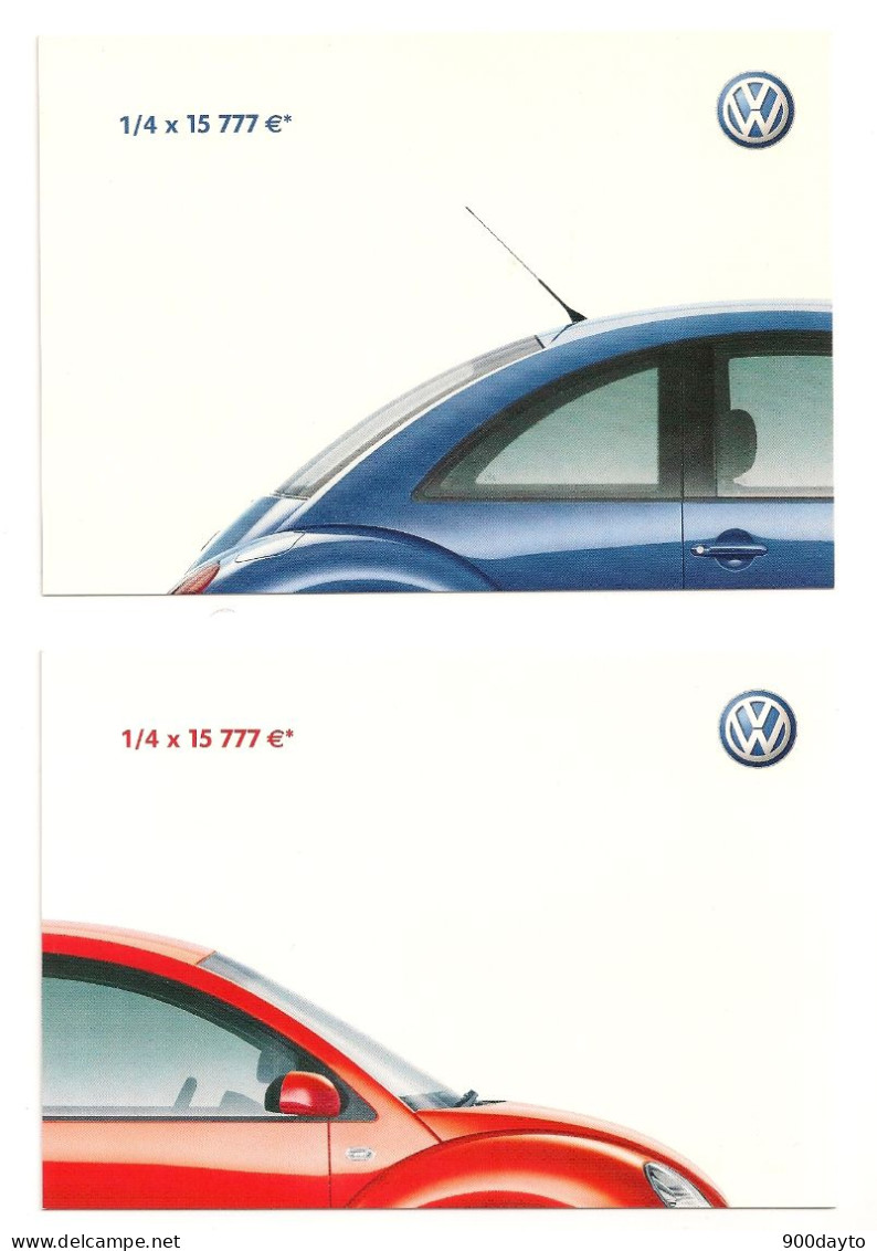 Lot De 16 CP. Transports. Automobile: New Beetle (Volkswagen), Ka (Ford), Corsa (Opel), Clio (Renault), Twingo (Renault) - Voitures De Tourisme