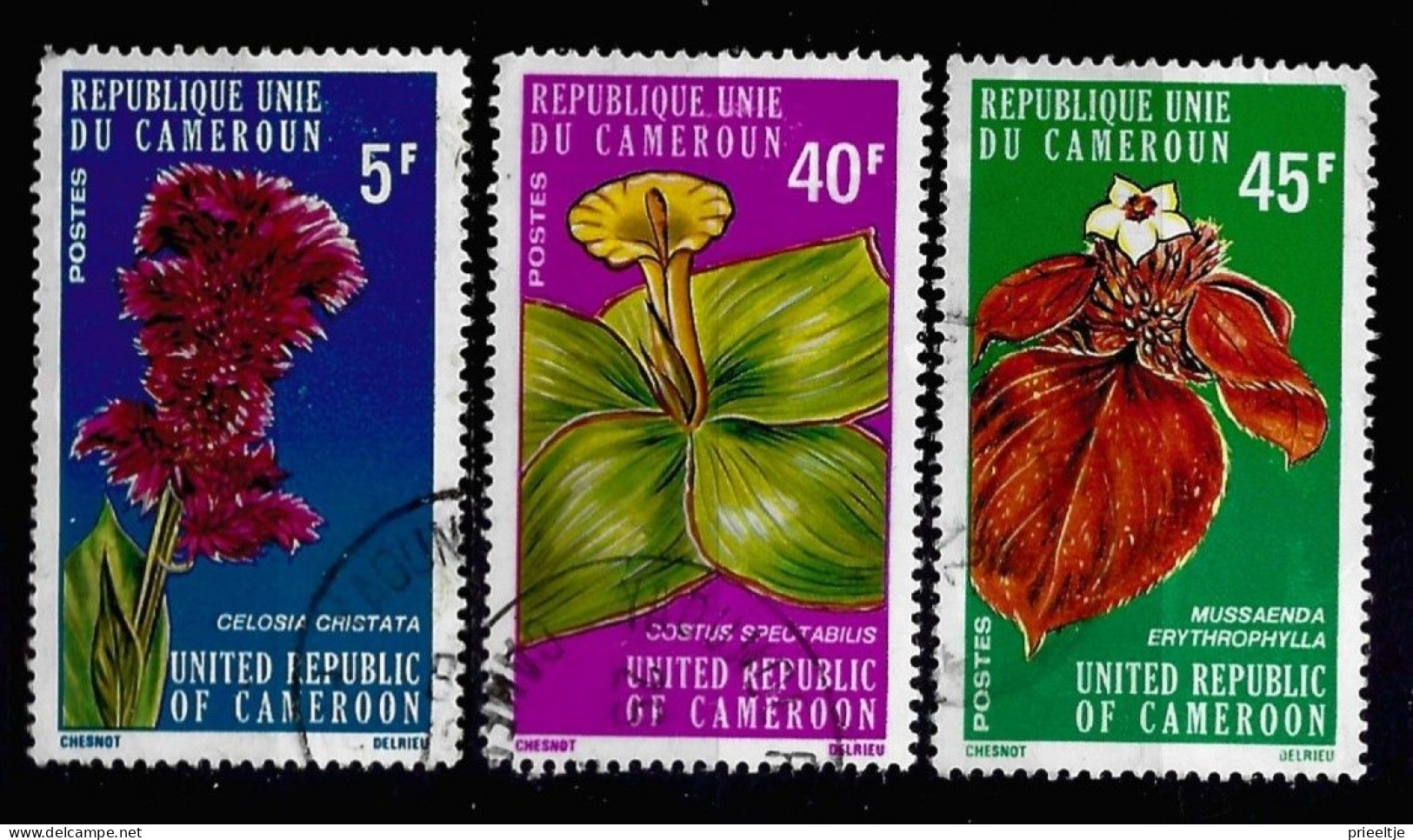 Cameroun 1975 Flowers  Y.T. 579/581 (0) - Kamerun (1960-...)