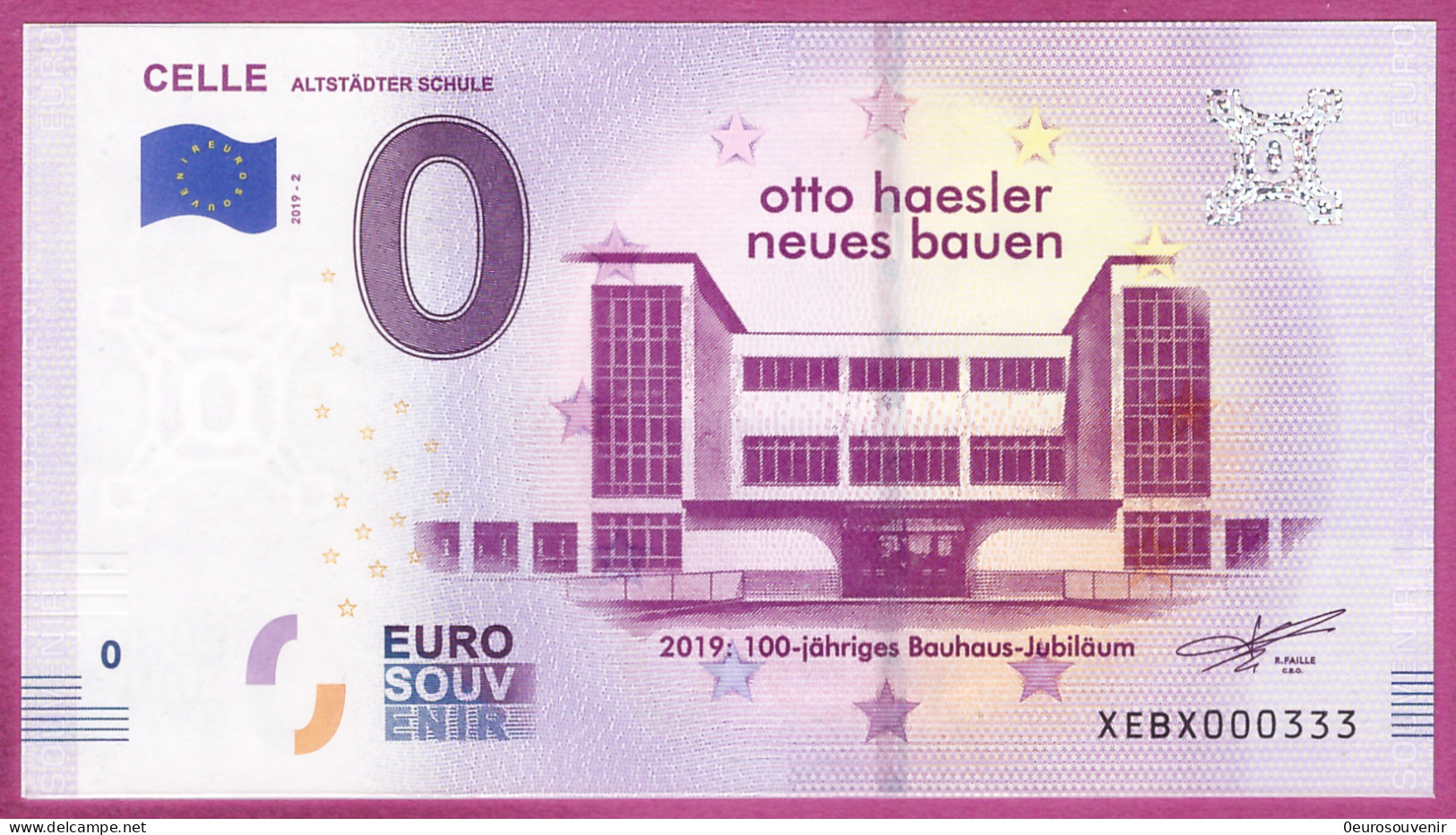 0-Euro XEBX 2019-2 # 333 ! CELLE - ALTSTÄDTER SCHULE - Private Proofs / Unofficial