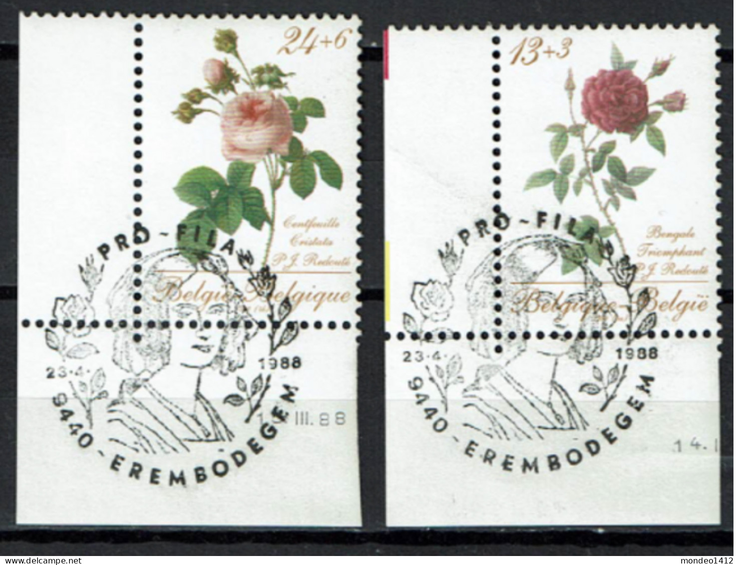 België 1988 OBP 2280/81 - Rozen Roses - Gebraucht