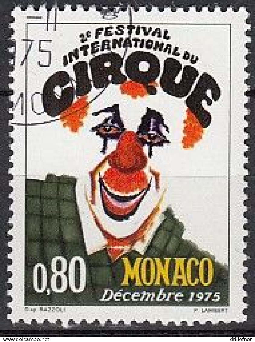 MONACO  1184,  Gestempelt, Zirkusfestival, 1975 - Oblitérés