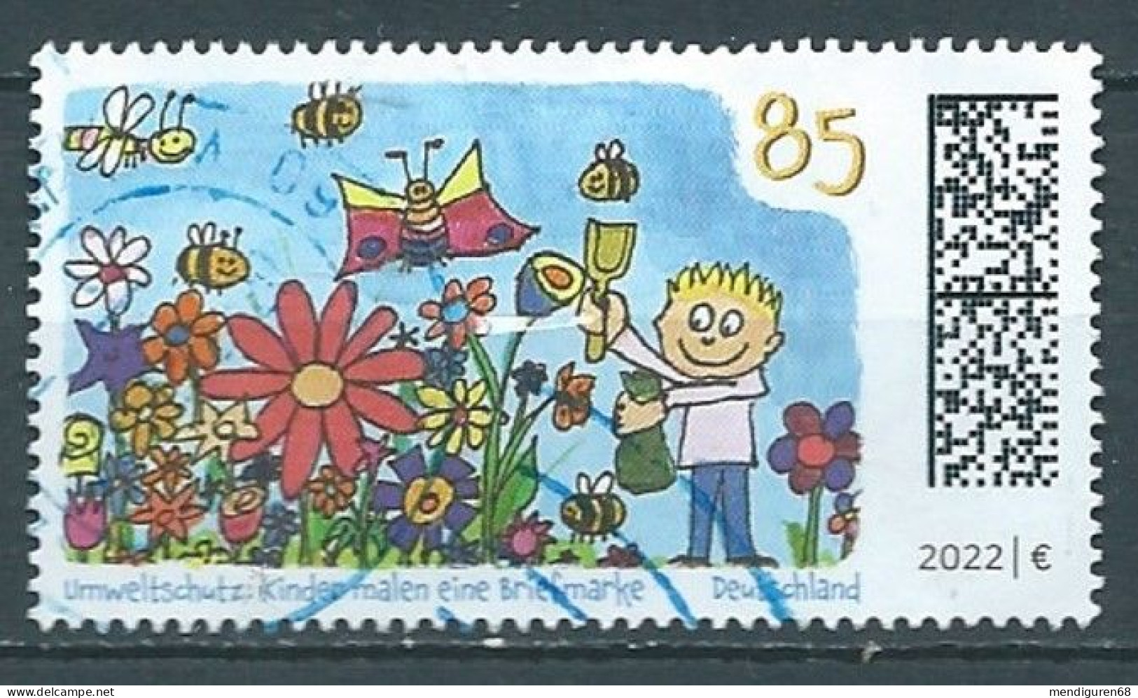 ALLEMAGNE ALEMANIA GERMANY DEUTSCHLAND BUND 2022 ENVIRONMENT PROTECTION CHILDREN PAINT A STAMP MI 3701 YT 3479 SN 3301 S - Gebruikt