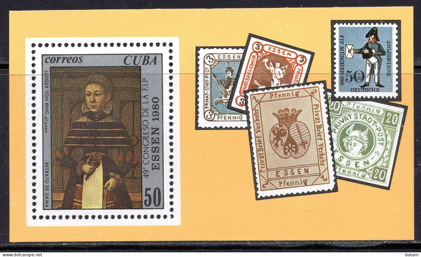 Cuba 1980 - Philatelic Federation Congress - Essen - Stamp On Stamp - MNH S/S - Unused Stamps