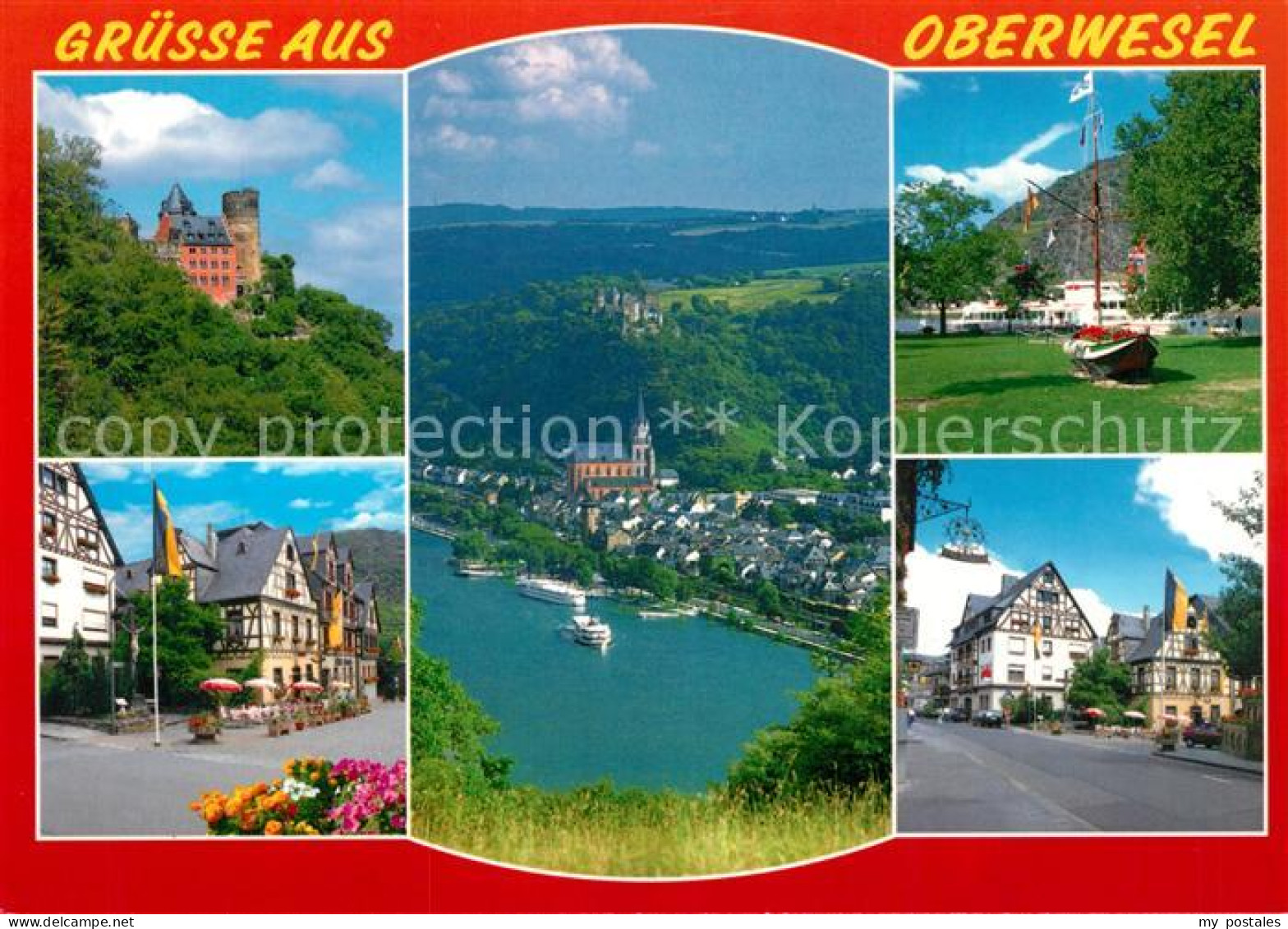 73173433 Oberwesel Rhein Kirche Burg Hafen Ansichten Oberwesel Rhein - Oberwesel