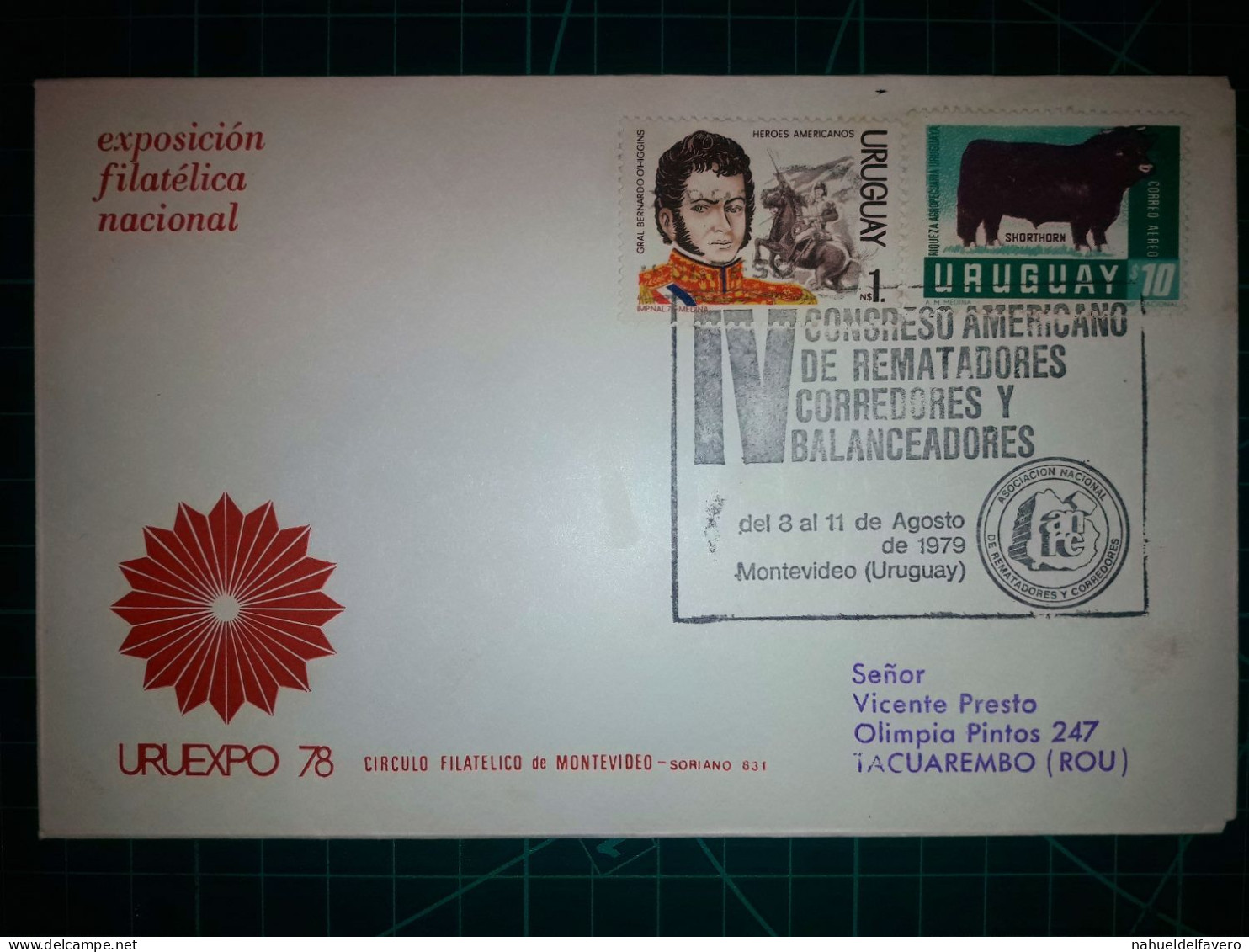 RÉPUBLIQUE ORIENTALE DE L'URUGUAY, Enveloppe FDC Commémorative De "l'Exposition Nationale Philatélique". Timbre-poste Et - Uruguay
