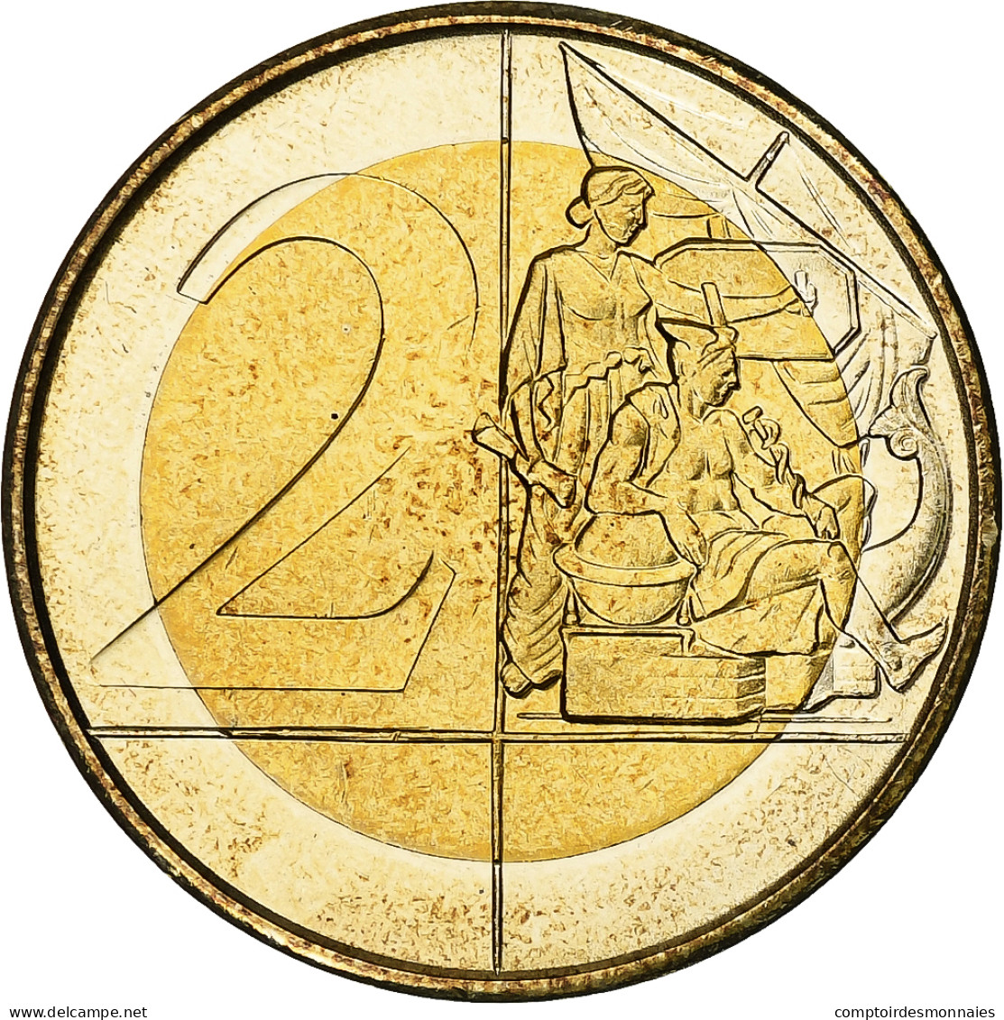 Sainte-Hélène, 2 Euro, Fantasy Euro Patterns, Essai-Trial, BE, Bimétallique - Essais Privés / Non-officiels