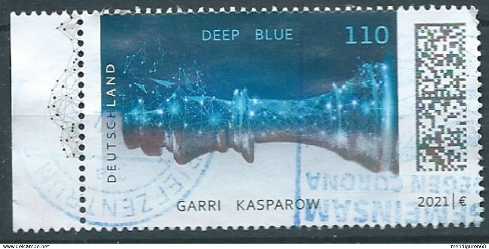 ALLEMAGNE ALEMANIA GERMANY DEUTSCHLAND BUND  2021 DEEP BLUE SCHLÄGT KASPAROW USED MI 3595 YT 3373 SN 3209 SG 4372 - Gebraucht