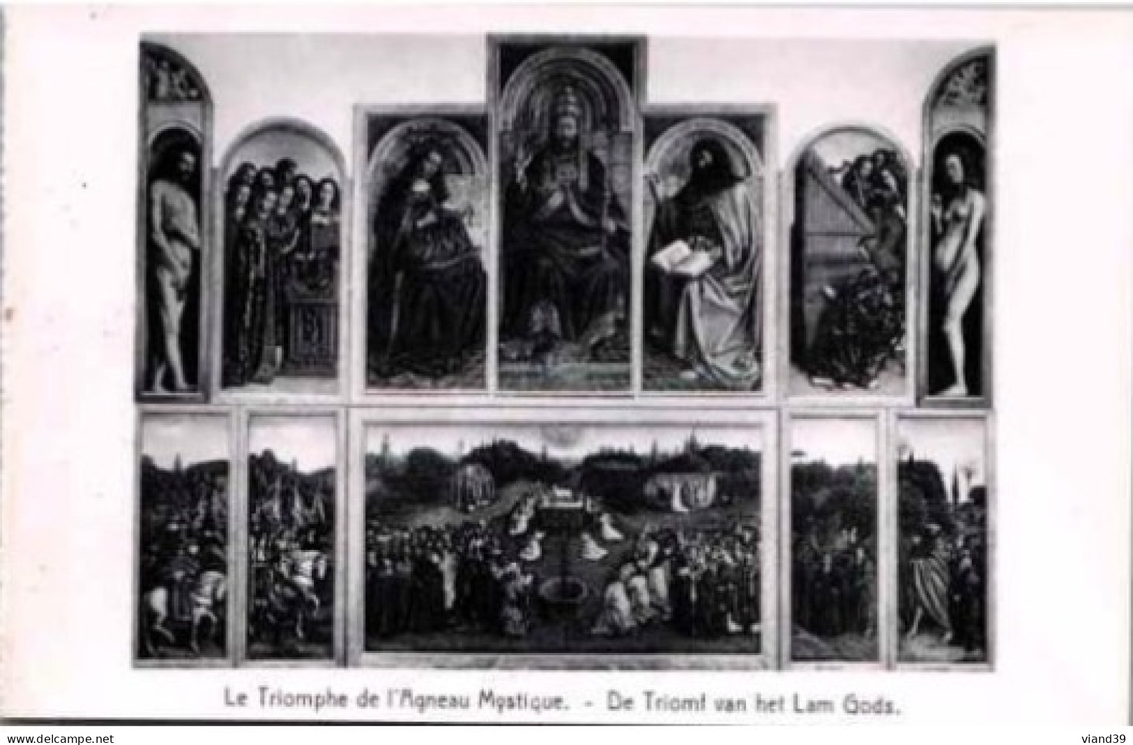 GAND.  -  Cathédrale Saint Bavon " L'Agneau Mystique" Par H. Et J. Van Eyck. :  Le Triomphe De L'Agneau Mystique. - Gent
