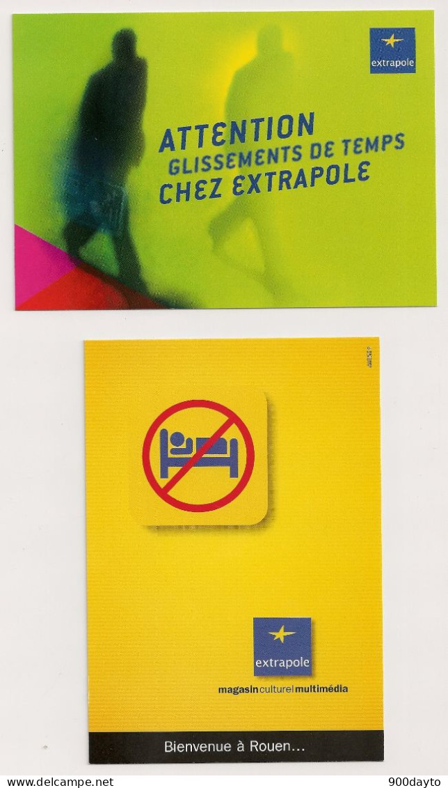 Lot De 6 CP. Publicité. EXTRAPOLE Rouen (magasin Culturel Multimédia); Chaumes (fromage). - Advertising