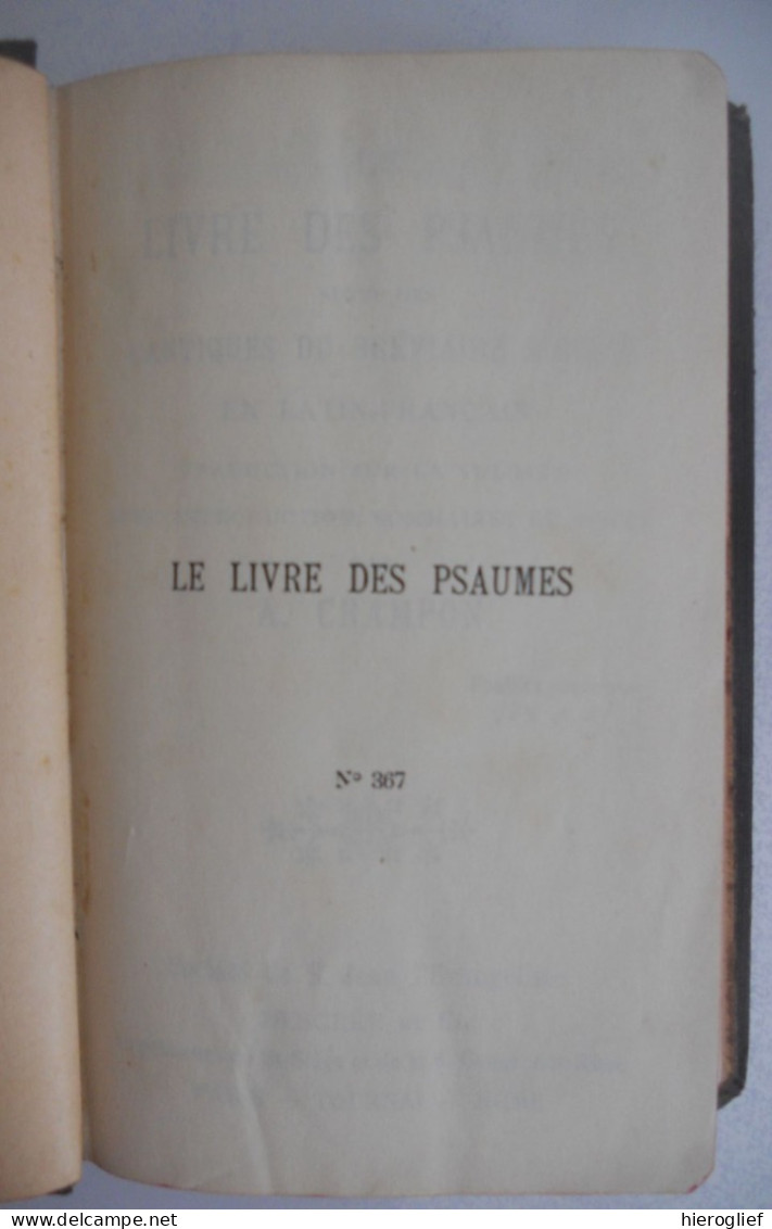 Le Livre Des PSAUMES Suivi Des Cantiques Du Bréviaire Romain En Latin - Français Par A. Grampon 1930 - Godsdienst