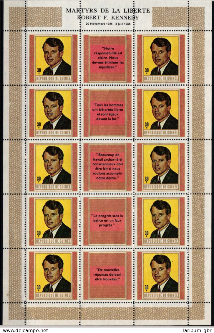 Guinea 506 Postfrisch Als Kleinbogen, Robert F. Kennedy #ND356 - Guinée (1958-...)