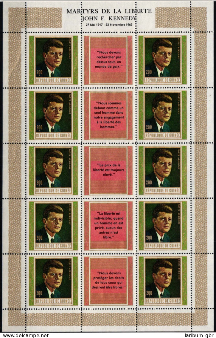 Guinea 511 Postfrisch Als Kleinbogen, John F. Kennedy #ND360 - Guinée (1958-...)