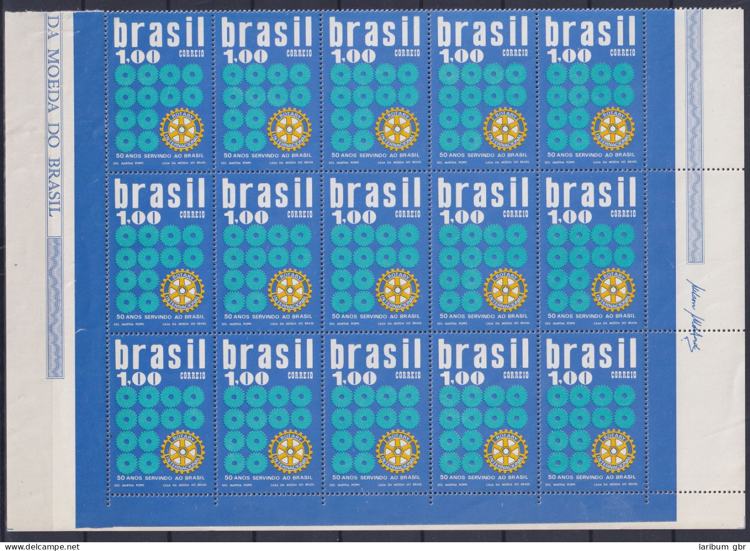 Brasilien 1360 Postfrisch Als 15er Bogenteil, Rotary Club #ND393 - Otros & Sin Clasificación