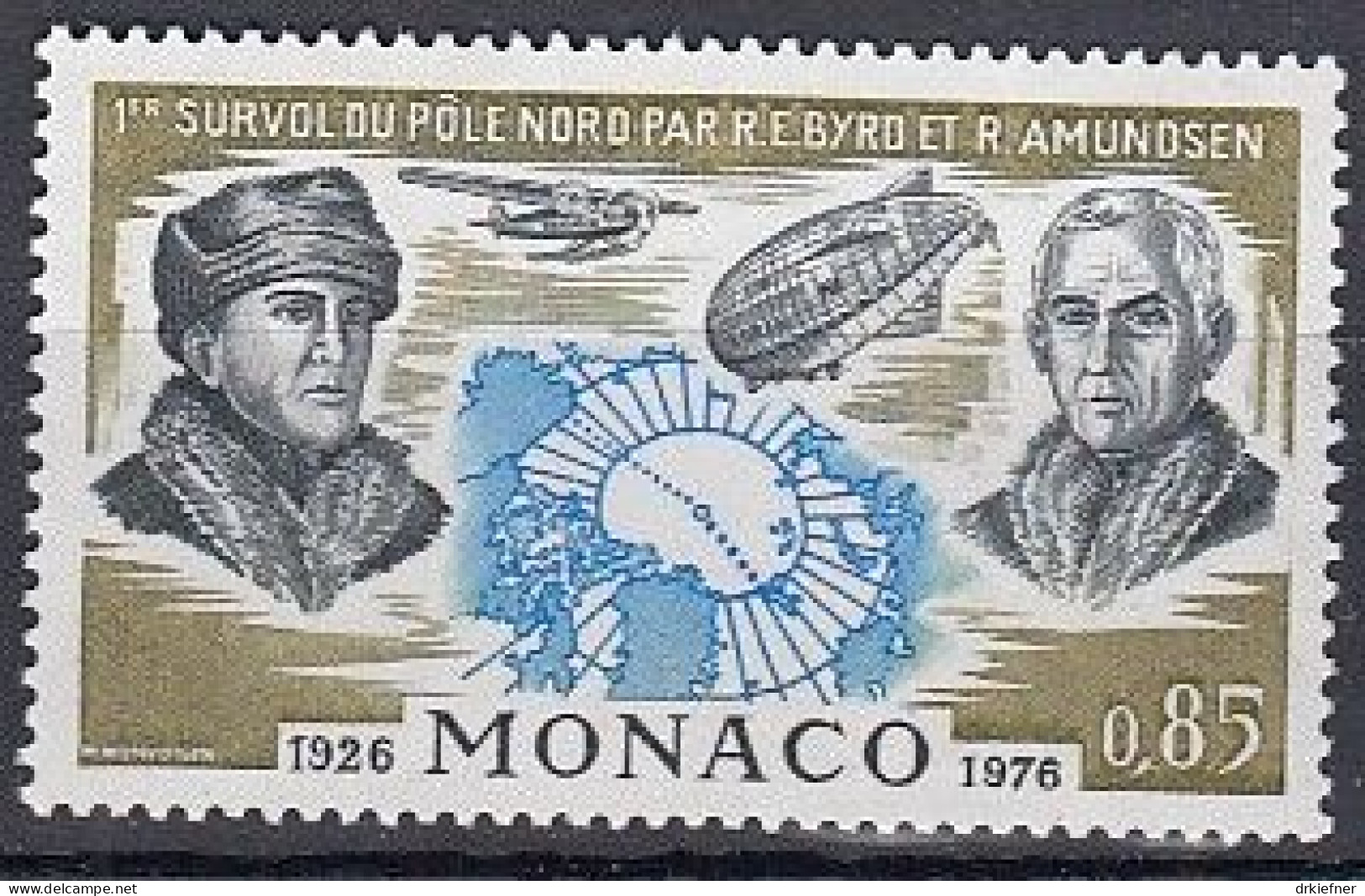 MONACO  1242, Postfrisch **, Erster Flug über Den Nordpol, 1976 - Ongebruikt