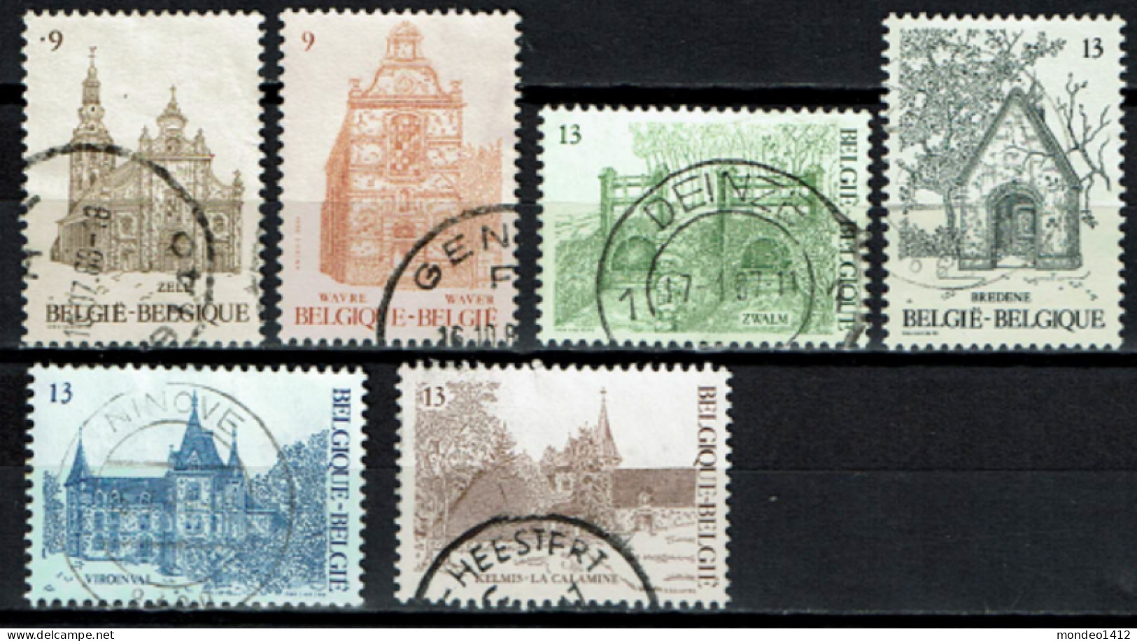 België 1986 OBP 2217/2222 - Y&T 2217/22 - Toerisme, Zele, Wavre, Zwalm, Bredene, Viroinval, Kelmis - Used Stamps