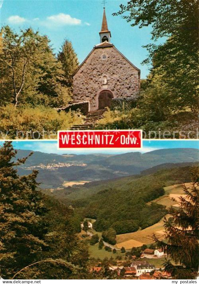 73171890 Weschnitz Blick Von Der Walburgiskapelle Nach Lindenfels Odenwald Wesch - Altri & Non Classificati