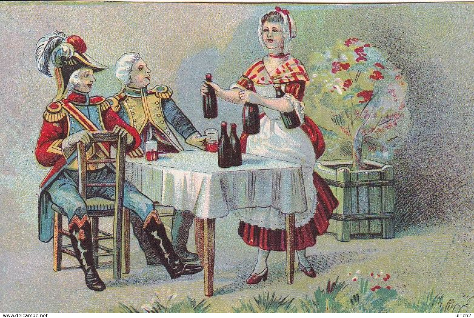 AK Soldaten Und Frau Mit Weinflaschen Im 17./18. Jahrhundert - Künstlerkarte - Ca. 1920 (69227) - Autres & Non Classés