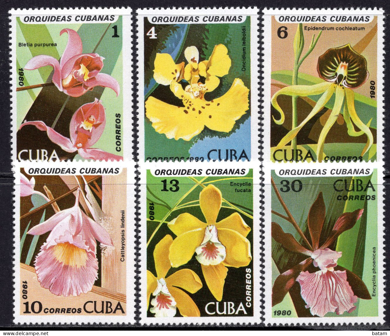 Cuba 1980 - Flora - Flowers - Orchids - MNH Set - Nuevos