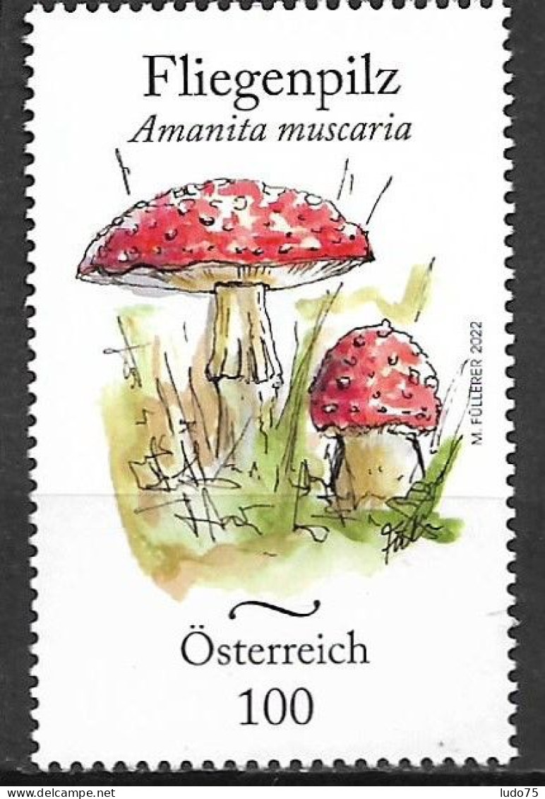 AUTRICHE AUSTRIA OESTERREICH 2022 Serie Set Serie, Mushroom, Champignon (bolet), Pilz (Fliegenpilz) - Mushrooms