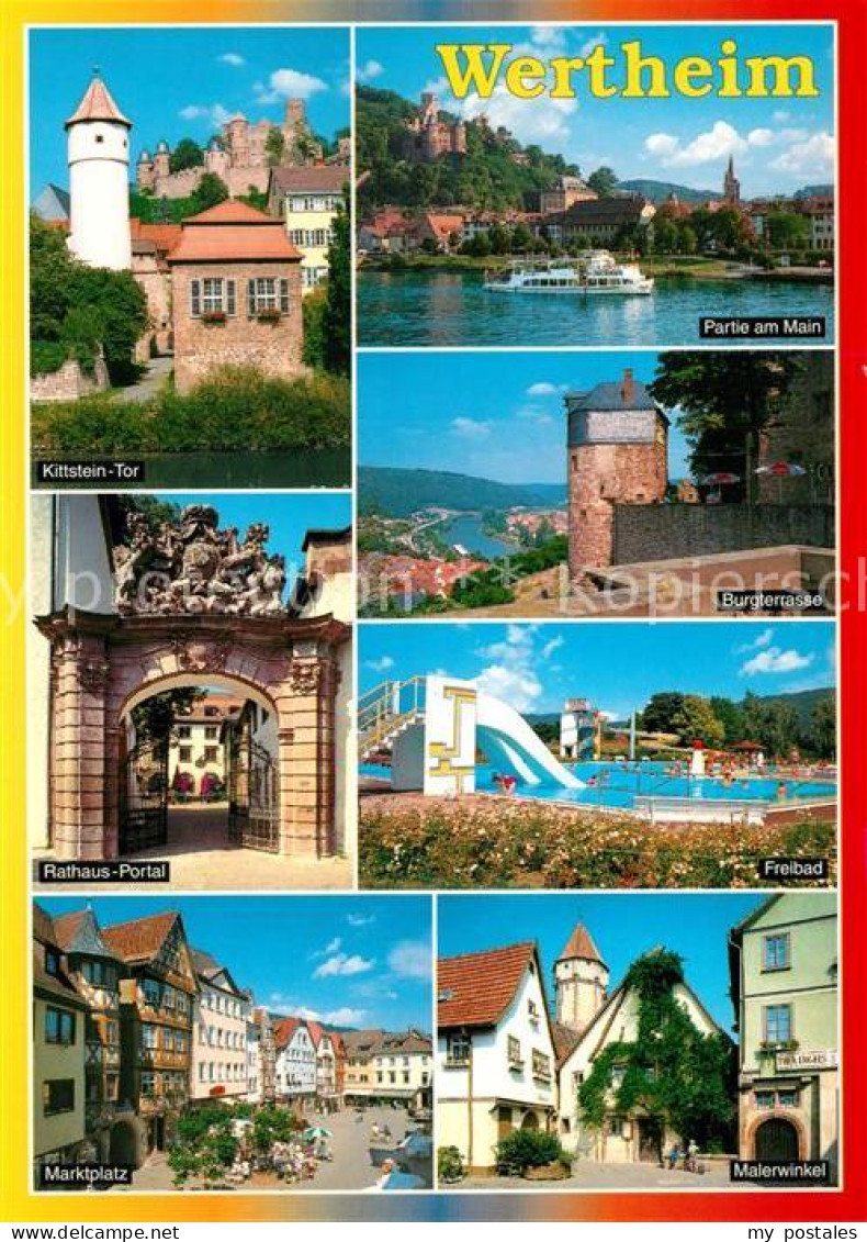 73171457 Wertheim Main Kittstein-Tor Rathaus-Portal Freibad Marktplatz Wertheim  - Wertheim