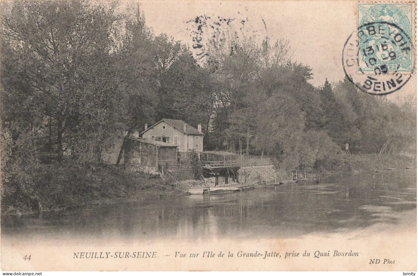 92 Neuilly Sur Seine Vue Sur L' Ile De La Grande Jatte Prise Du Quai Bourdon CPA - Neuilly Sur Seine