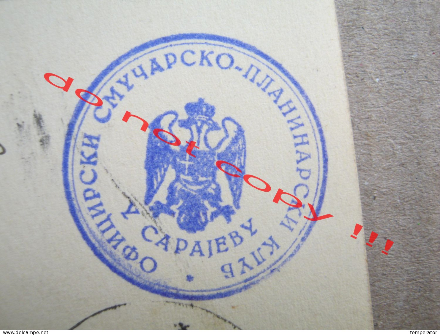 Bosnia And Herzegovina / Jahorina - Foto Drakulić ( 1938 ) RARE Seal " OFICIRSKI SMUČARSKO-PLANINARSKI KLUB " Sarajevo - Bosnia And Herzegovina