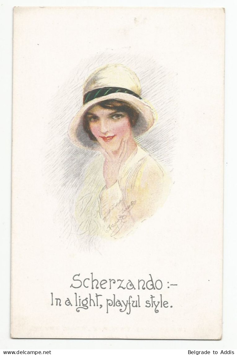 Postcard Oude Postkaart Carte Postale CPA Woman Hat Chapeau Femme Illust. Hayward Young (2) - Altri & Non Classificati