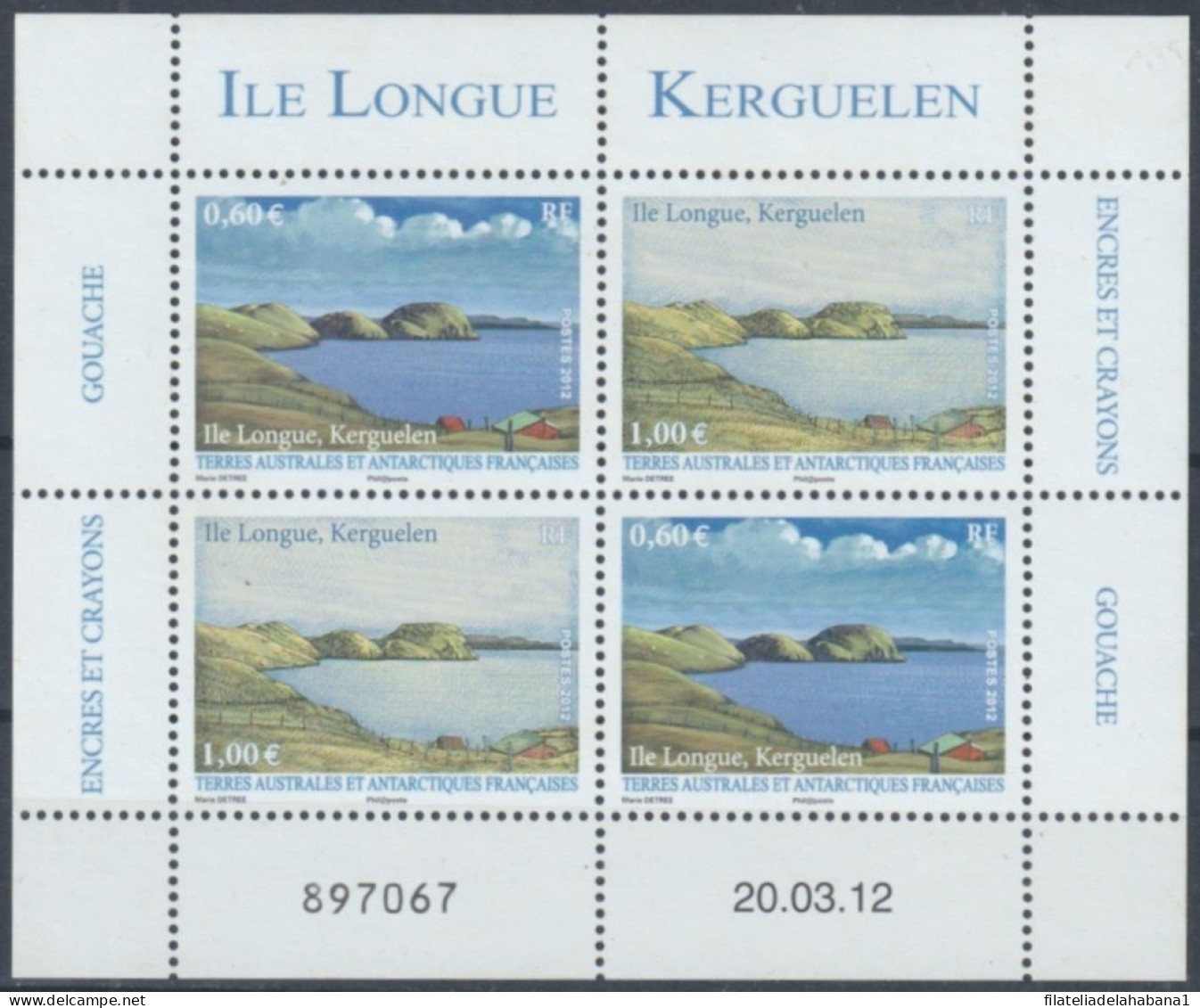 F-EX50382 TAAF ANTARCTIC MNH 2012 IS LONGUE KERGUELEN LANDSCAPE.  - Unused Stamps