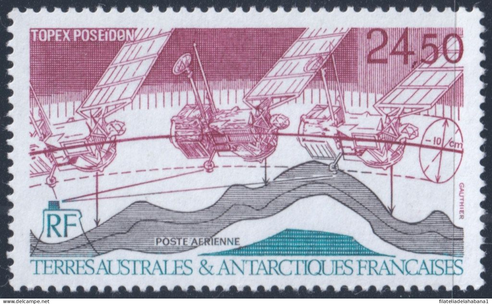F-EX50303 TAAF ANTARCTIC MNH 2007 SATELLITE POSEIDON TOPEX MAPING.  - Unused Stamps