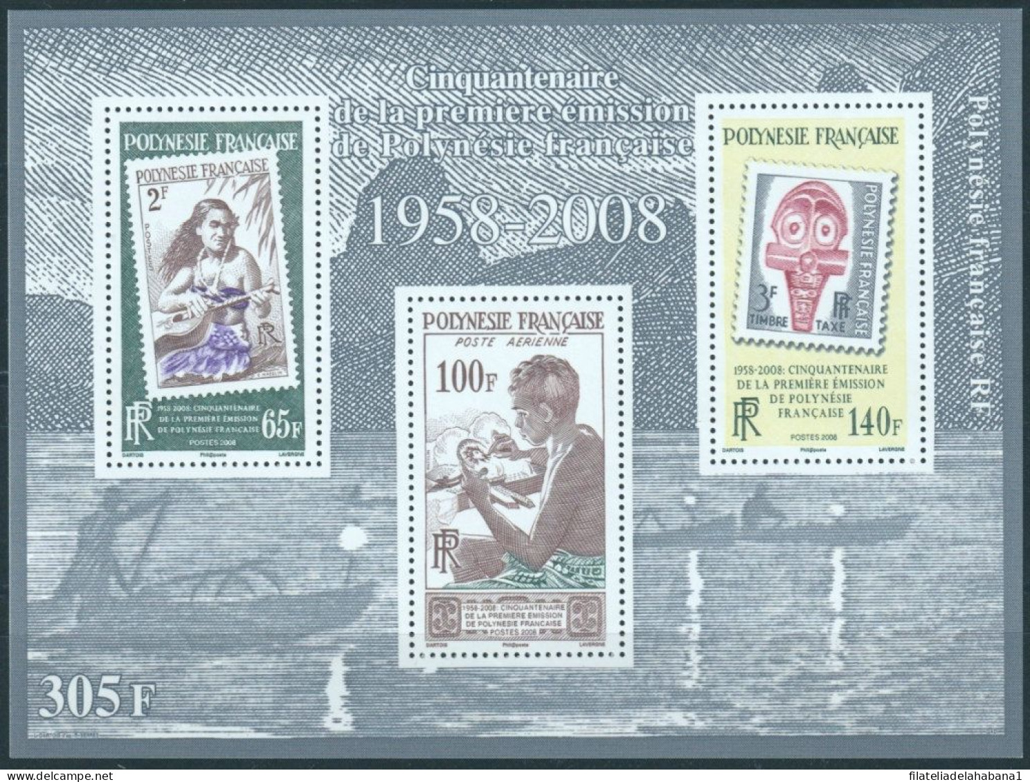 F-EX49848 POLYNESIE MNH 2008 50º ANNIV OF FIRST STAMPS.  - Unused Stamps