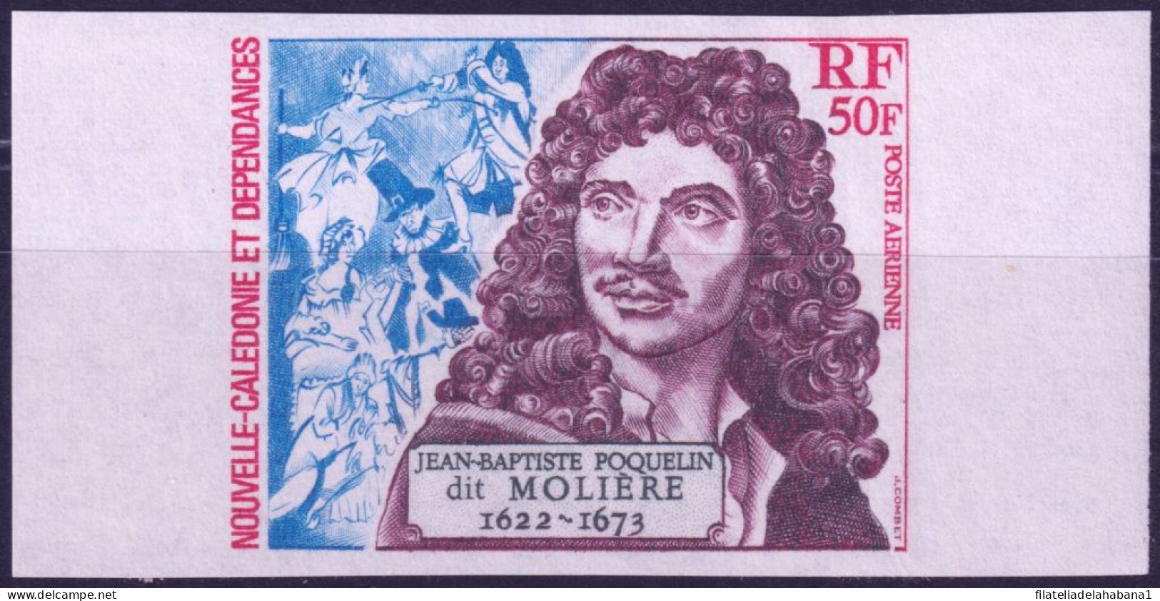 F-EX50362 NEW CALEDONIE MNH 1973 THEATER ACTOR MOLIERE IMPERFORATED.  - Unused Stamps