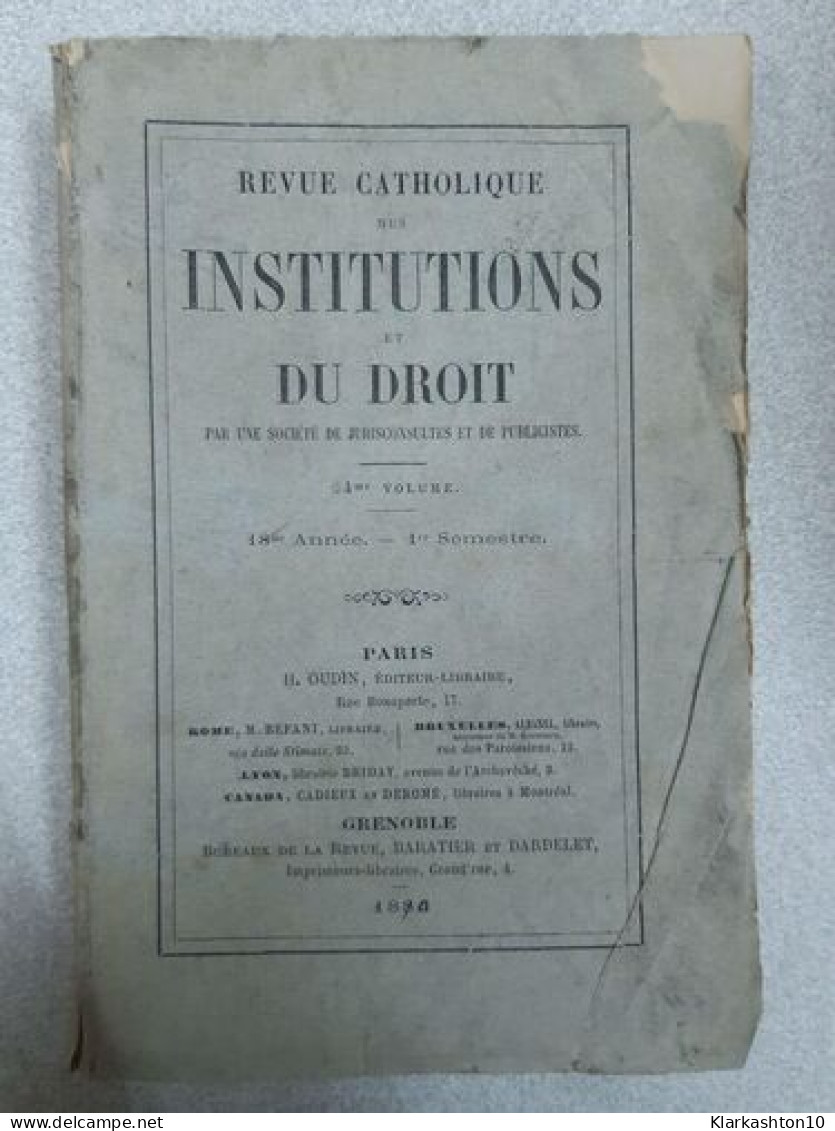 Institutions Et Du Droit - Other & Unclassified