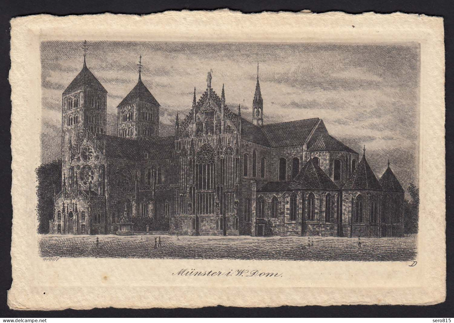 AK Münster Kupferradierung Im Handpressdruck Vom Dom     (16843 - Muenster