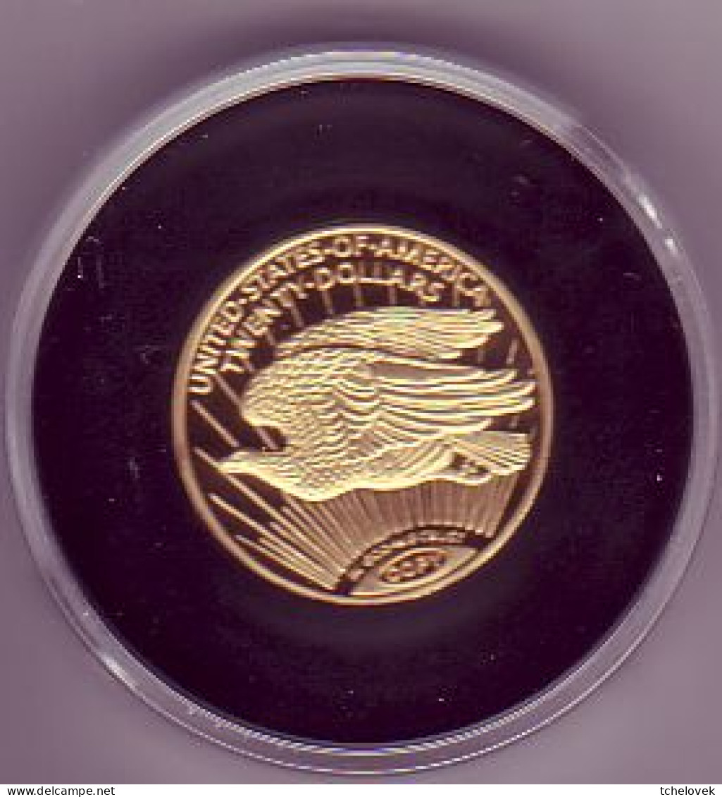 (Monnaies). USA. Emmission Bulgarian Coin House. Replique Double Eagle 20 $ 1933. Silver Plated Gold - Otros & Sin Clasificación