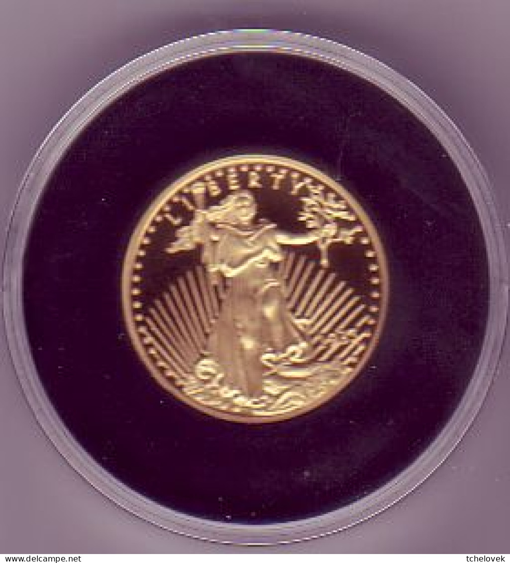 (Monnaies). USA. Emmission Bulgarian Coin House. Replique Double Eagle 20 $ 1933. Silver Plated Gold - Altri & Non Classificati