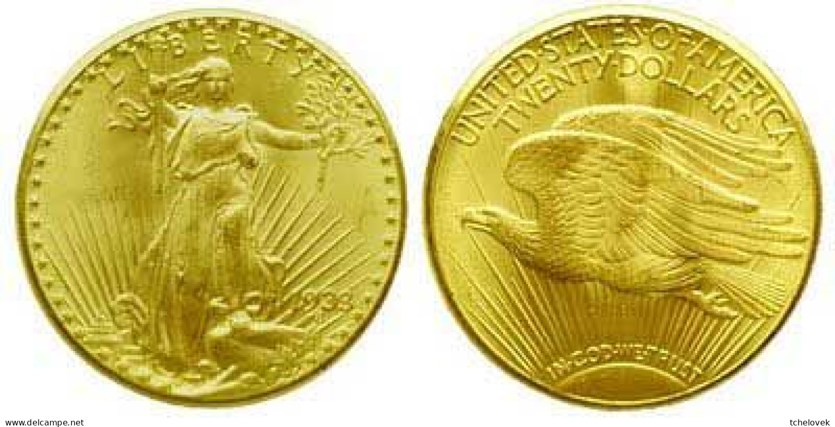 (Monnaies). USA. Emmission Bulgarian Coin House. Replique Double Eagle 20 $ 1933. Silver Plated Gold - Autres & Non Classés