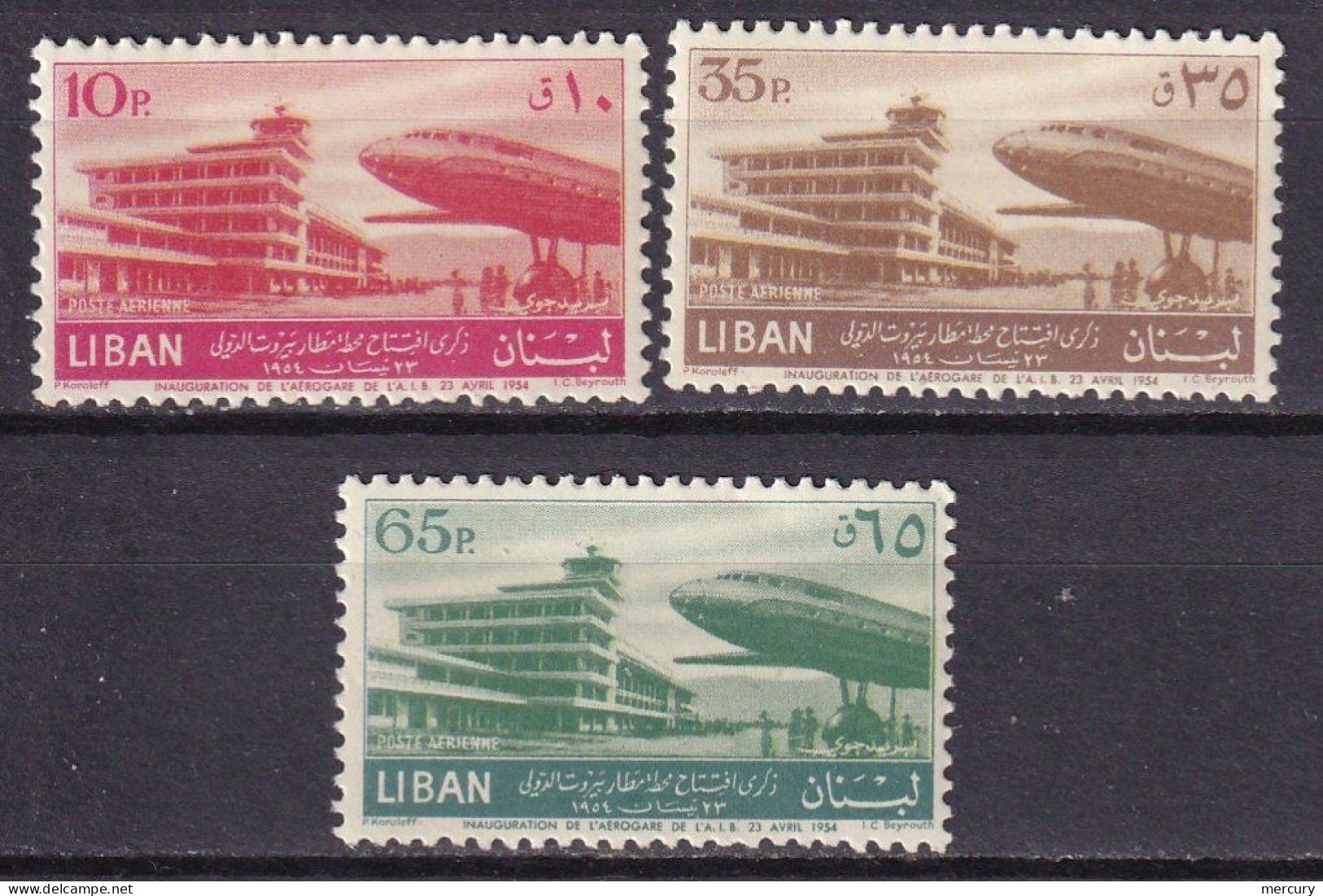 LIBAN - 3 Valeurs PA De 1954 - Lebanon