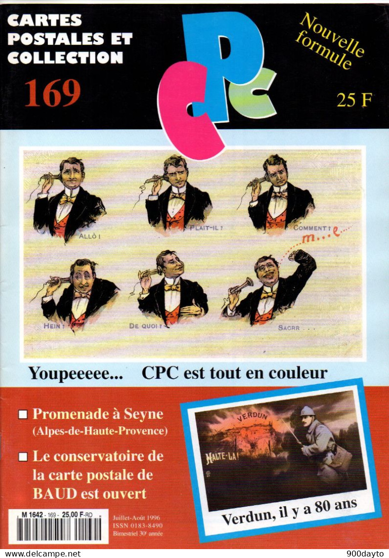 Nombreuses Revues "Cartes Postales Et Collection". Format Du N° 169 (210x297), Juillet/Août 1996. - French