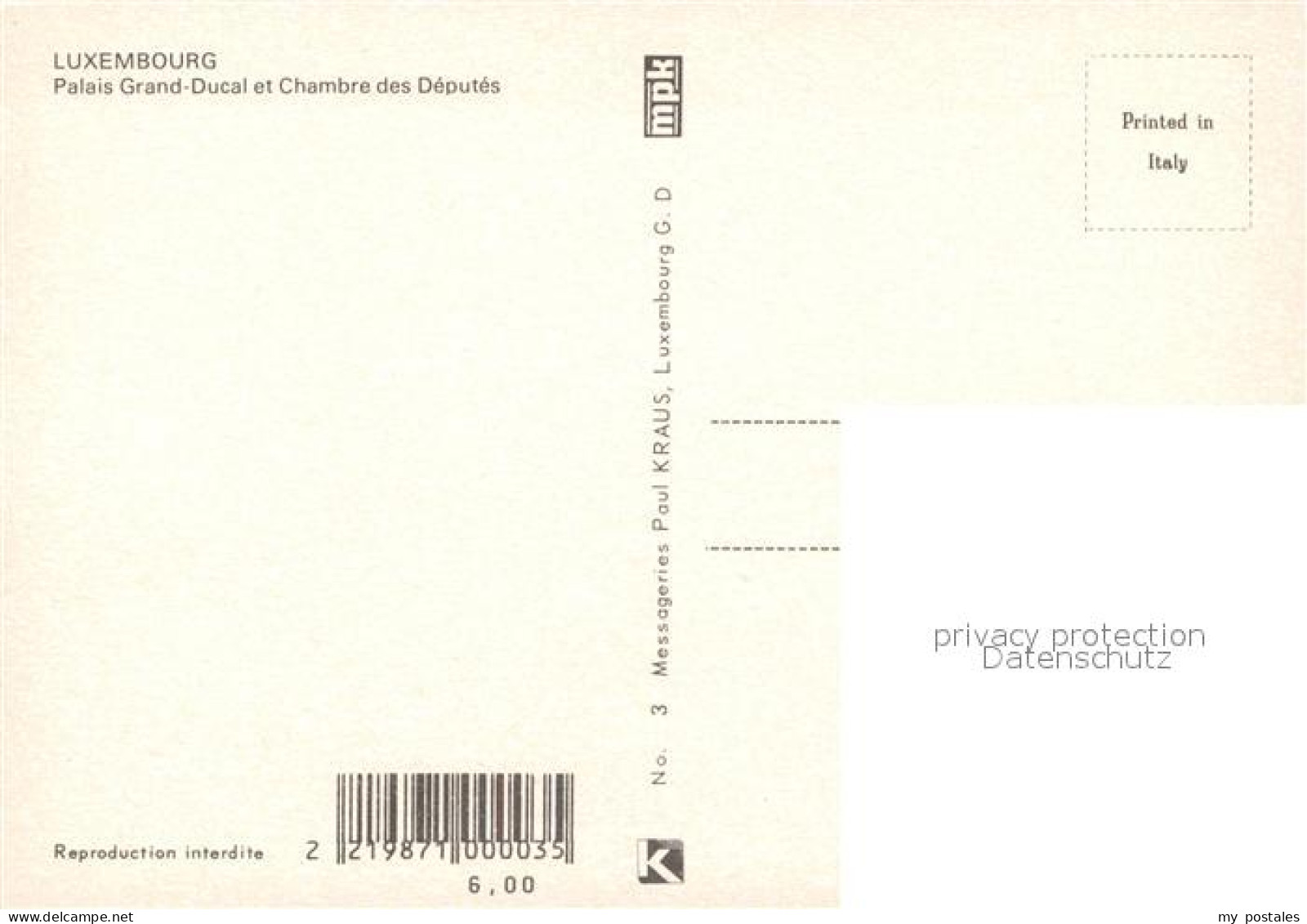 73169030 Luxembourg_Luxemburg Palais Grand Ducal Et Chambre Des Deputes - Sonstige & Ohne Zuordnung