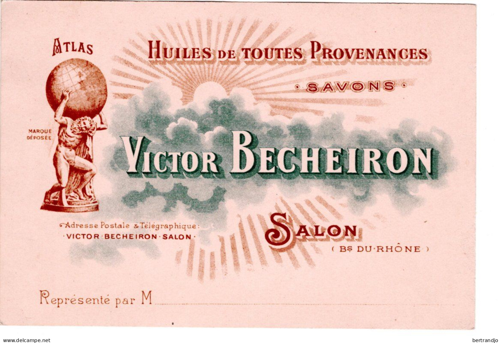 Carte De Représentant De Salon Pour Huiles / Savons - Salon De Provence